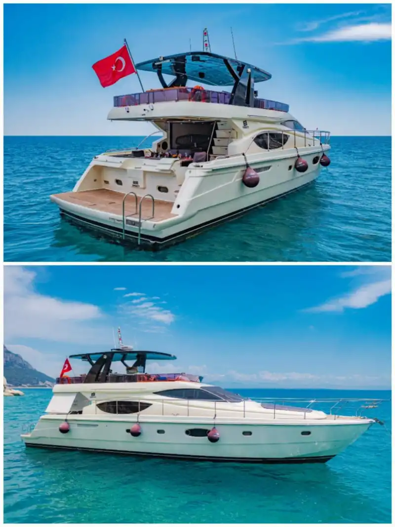 Antalya Ferretti Marka 21 Metre Lüks Motoryat ile Konforlu Eşsiz Deneyim