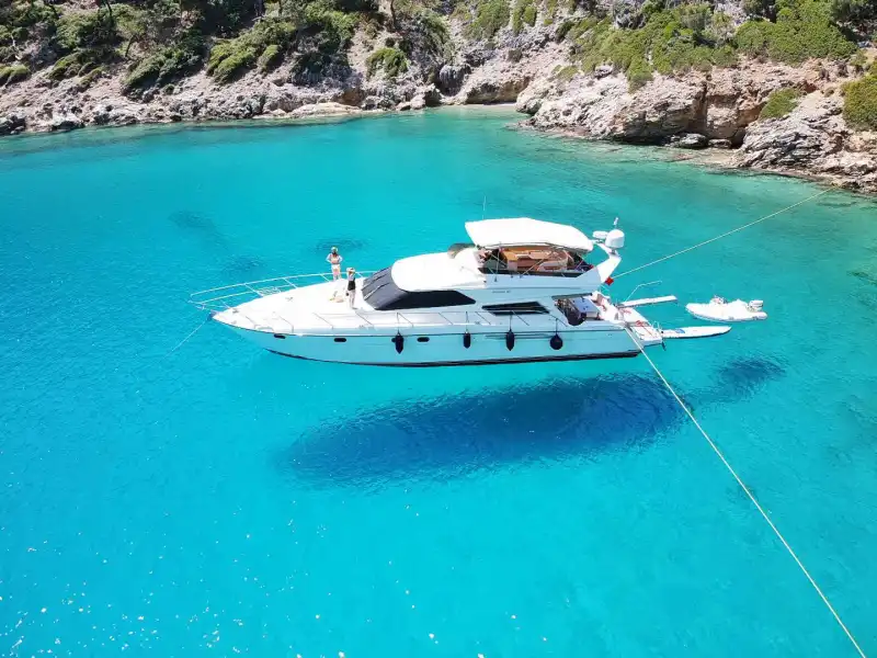 Princess 60 Motor Yacht Charter in Göcek | 3 Cabins, 6 Guests, Overnight Cruise